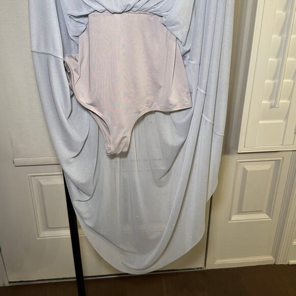 Majorelle Rina Dress in color Plated Midi Light Blue Glittery Evening Party XS - Picture 4 of 8